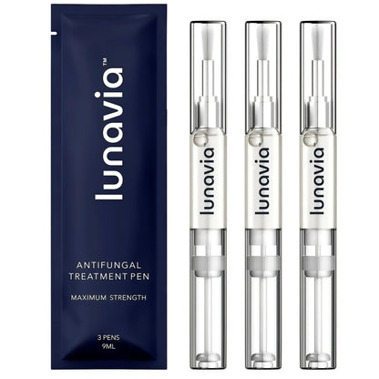 lunavia™Antifungal Pen - Cures Most Athlete's Foot, Jock Itch, andRingworm - 25% Undecylenic Acid with added Tea Tree,Jojoba, Clove Bud Oils & Aloe - 3-Pack Twist Pen (9MLVolume)